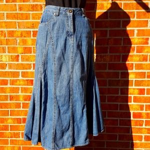Faded Glory Blue A-Line Denim Skirt